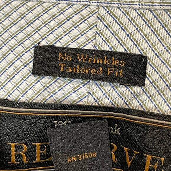 Jos A Bank Reserve Tailored Fit No Wrinkle Dress Shirt 17.5 35 Egyptian Cotton - Picture 8 of 10